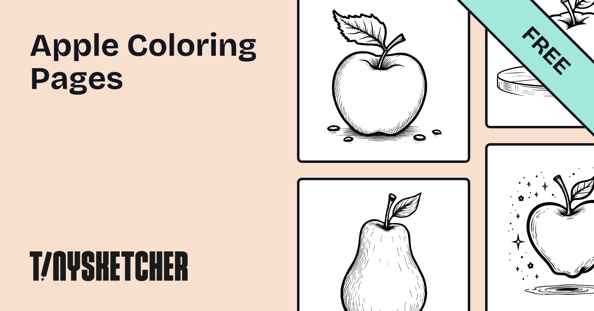 Popular Apple Coloring Pages | Free Printables | Tiny Sketcher