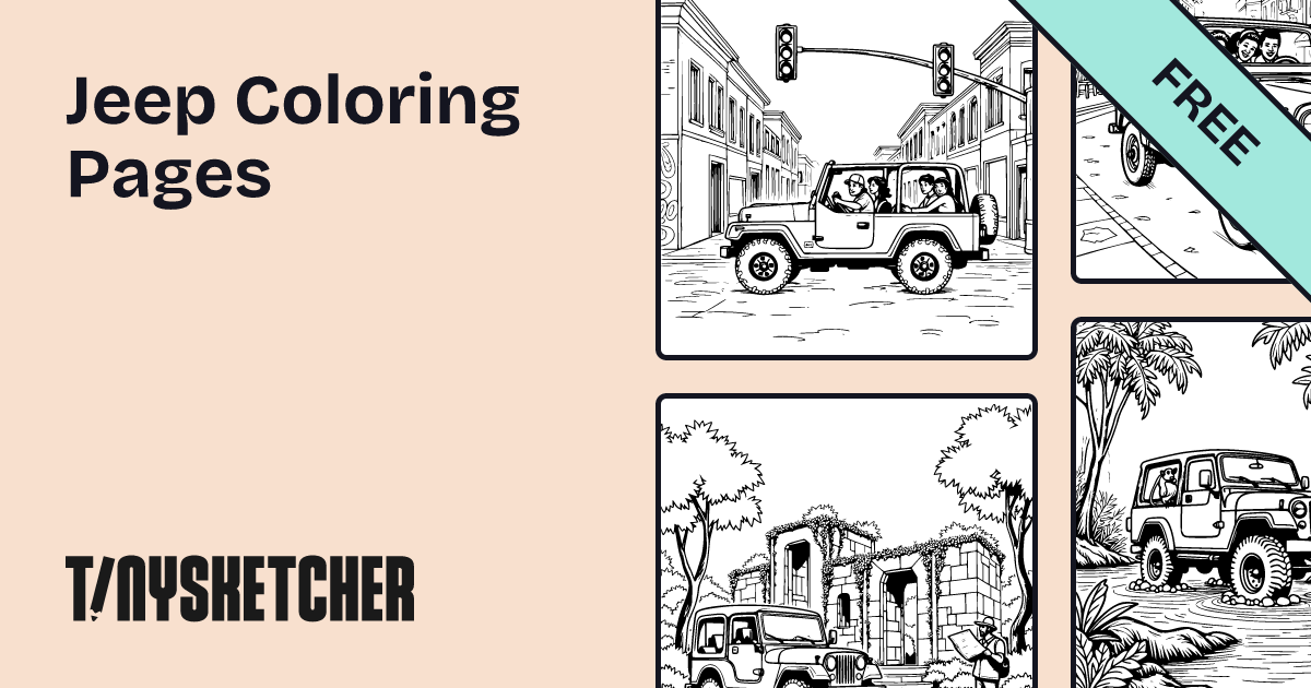 Popular Jeep Coloring Pages | Free Printables | Tiny Sketcher