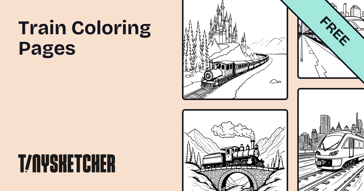 Popular Train Coloring Pages | Free Printables | Tiny Sketcher