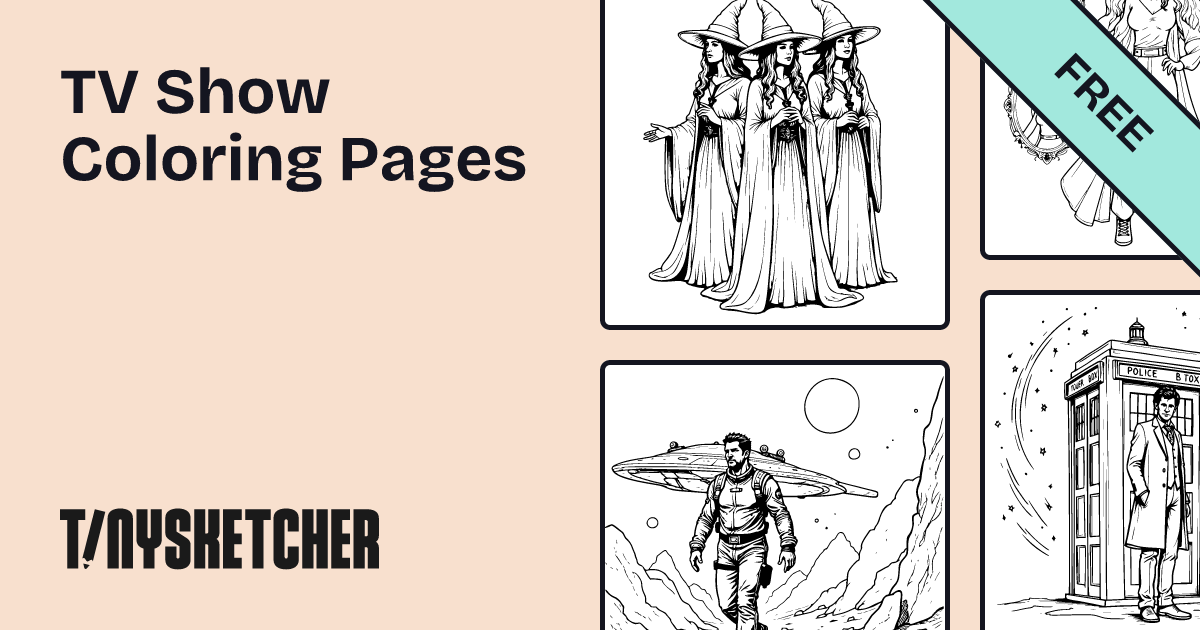 Popular TV Shows Coloring Pages | Free Printables | Tiny Sketcher