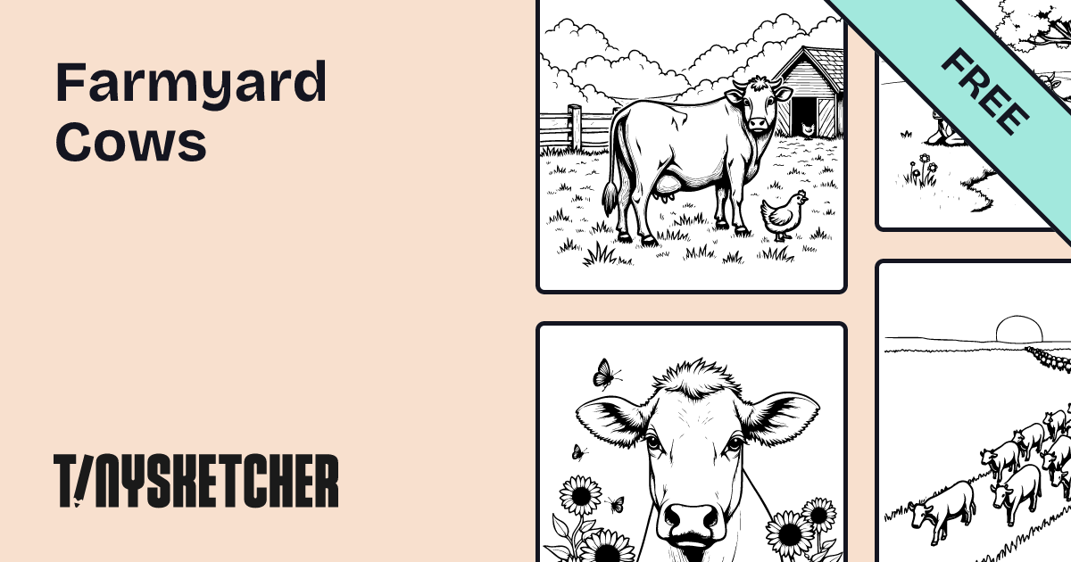 14 Farmyard Cows Coloring Pages Free Printables Tiny Sketcher