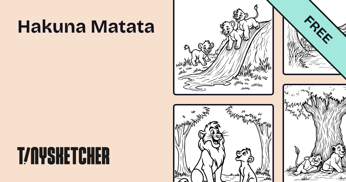 10 Hakuna Matata Coloring Pages | Free Printables | Tiny Sketcher